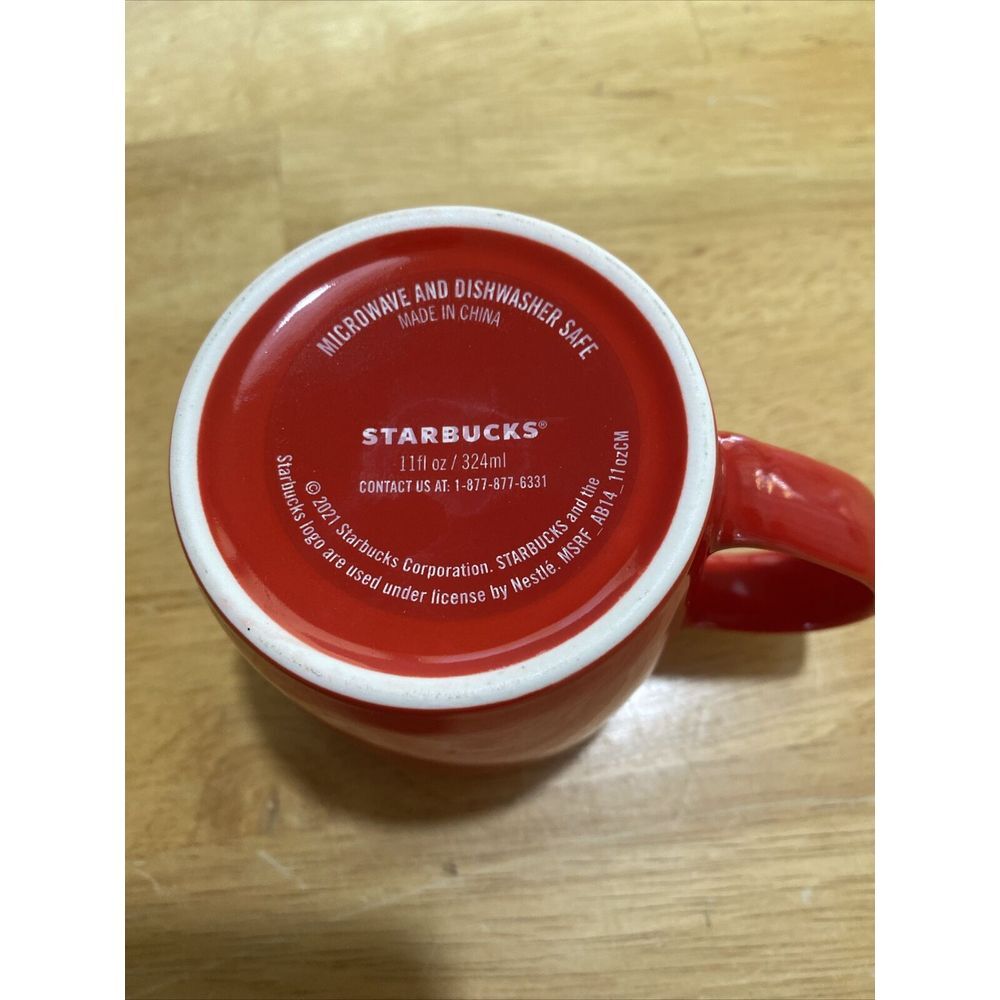 Starbucks 2021-‎ 11.oz Christmas Red Coffee Ceramic Mermaid Cup Mug - Picture 4 of 5